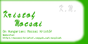 kristof mocsai business card