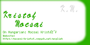 kristof mocsai business card